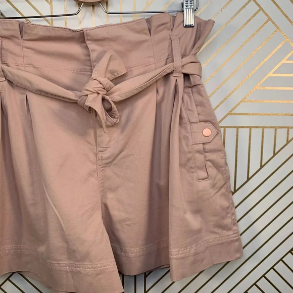 Topshop Utility Paperbag Shorts in Nude Beige Size 14 - Picture 4 of 9